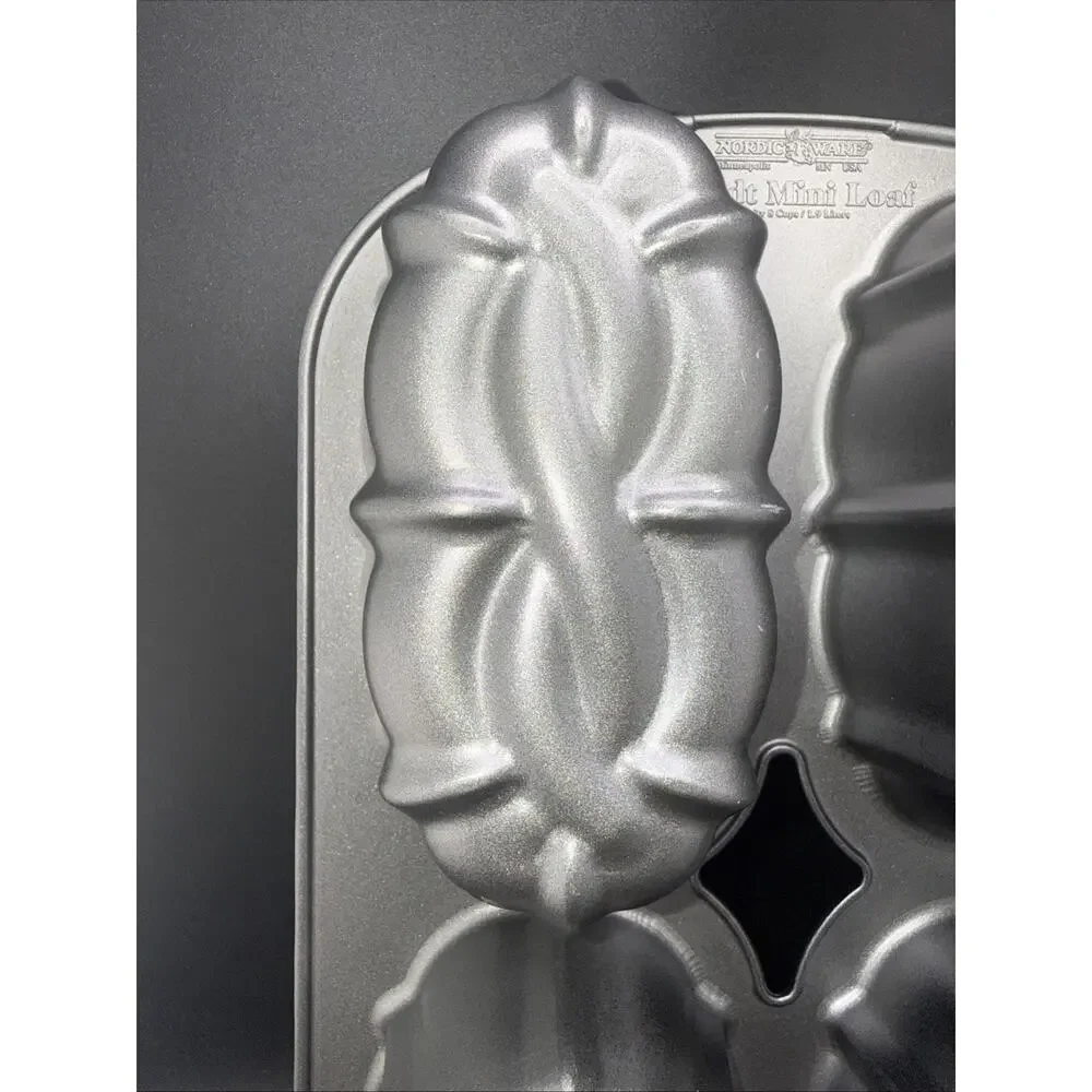 Nordic Ware Celtic Knot Mini Loaf Pan Cast Aluminum Nonstick Made in USA